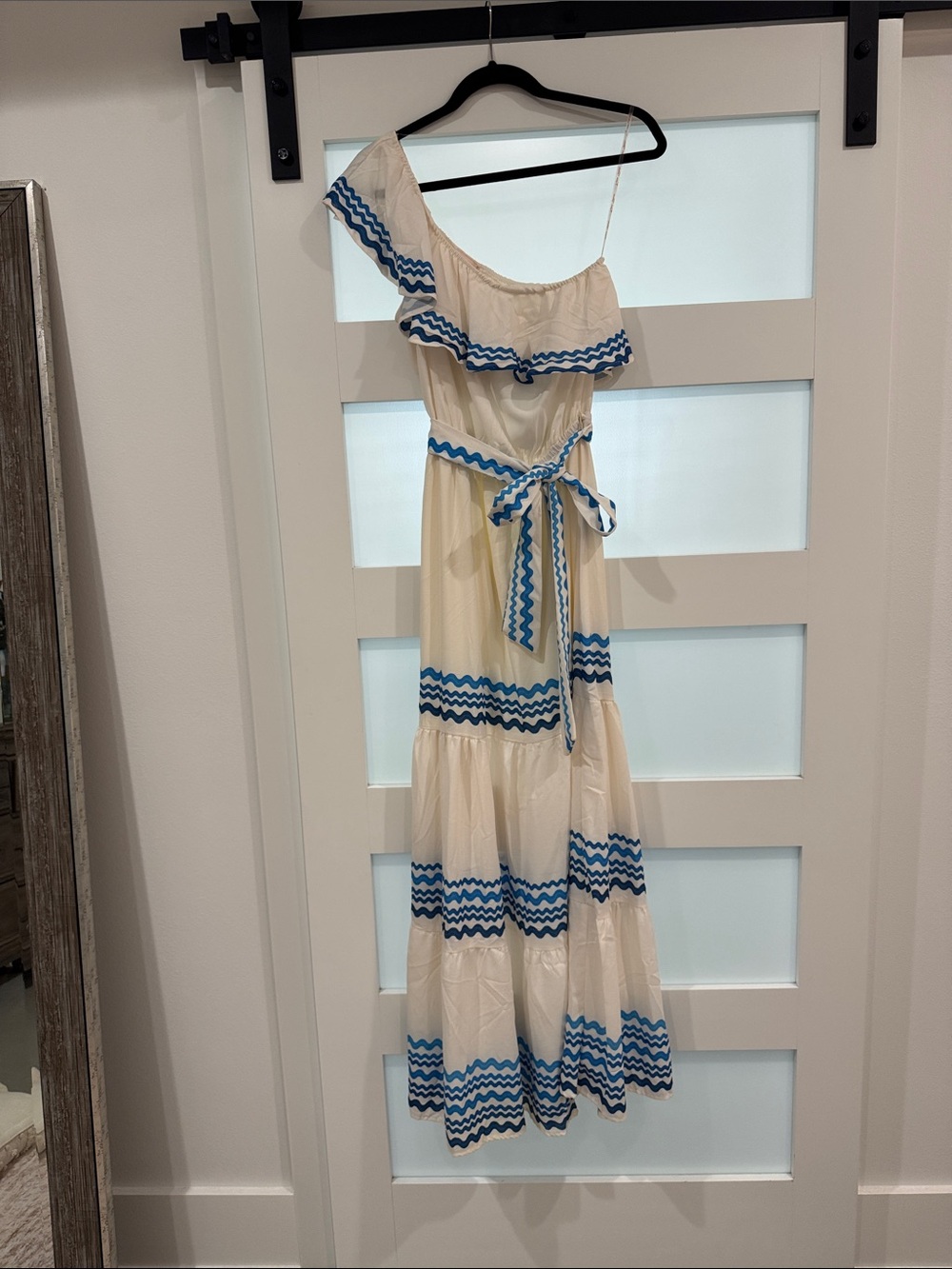maxi dress with blue Rick rack